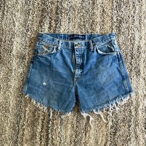 Repurposed Mens Jeans into Women’s jean shorts